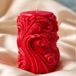 kalp glim soy wax candle celestial wave red